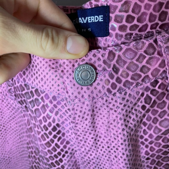 Vintage Acquaverde pink snakeskin flared pants - Picture 4 of 13
